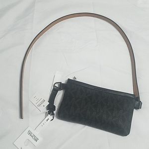 Micheal Kors Logo Fanny Pack Belt Leather NWT XL